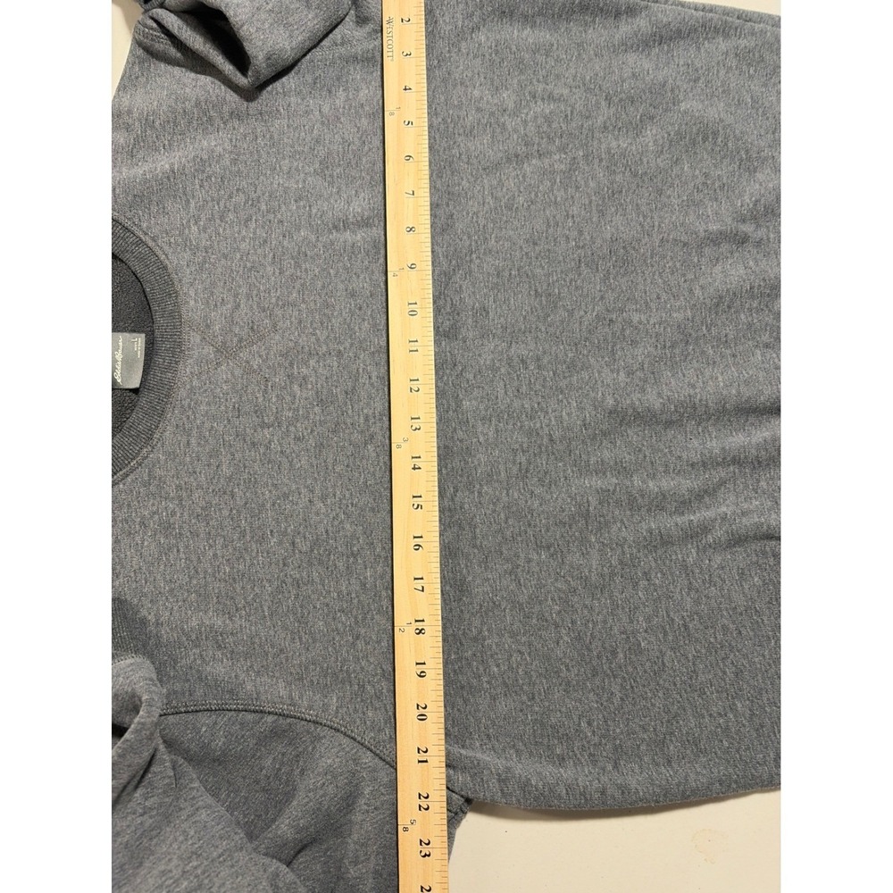 Eddie Bauer Mens Gray Crewneck Sweatshirt Fleece Lined Ribbed Trim Large - Picture 8 of 11